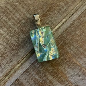 ✨Clearance✨Glass Baby Blue and Silver Pendant